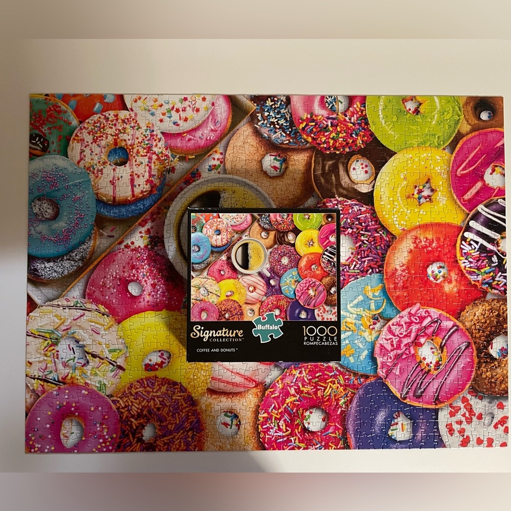 Coffee and Donuts  - Colorful 1000 Piece Jigsaw Puzzle by Buffalo